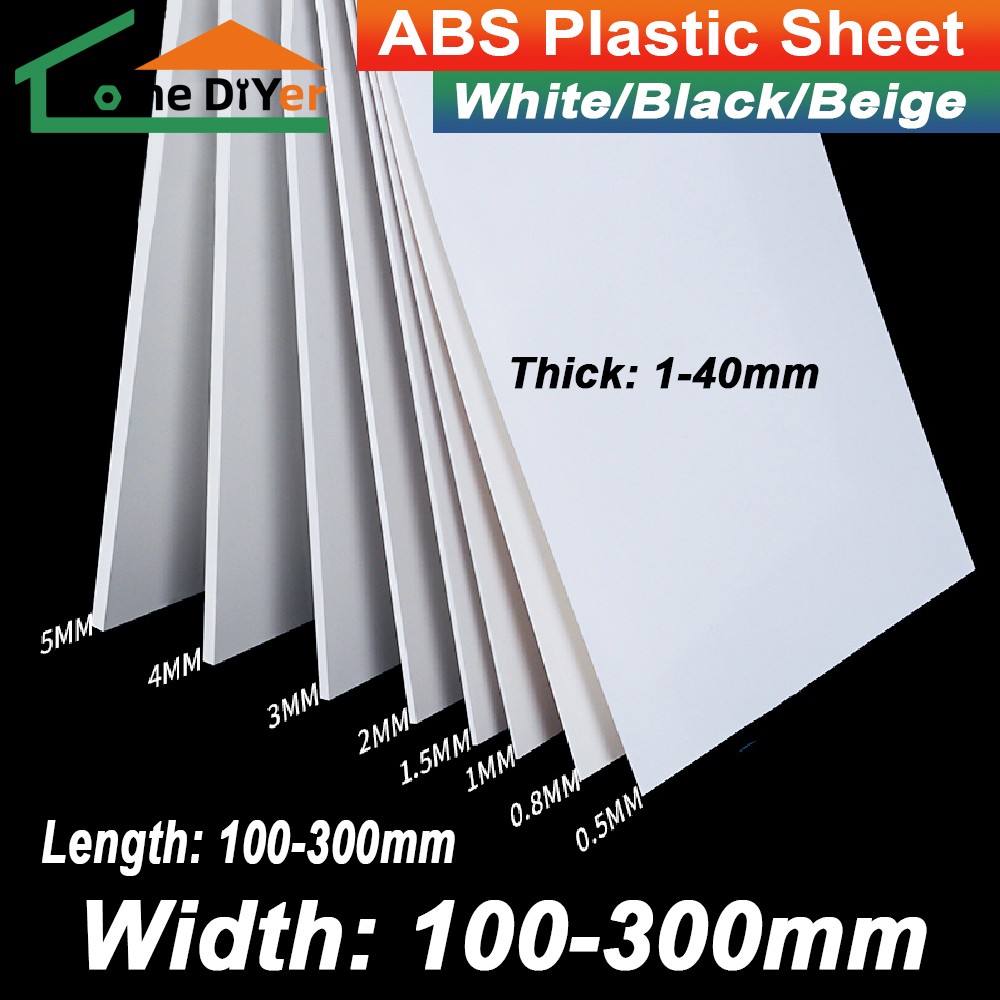 White/Black/Beige ABS Plastic Sheet Plastic Plate Board DIY Model Thick 1mm-40mm