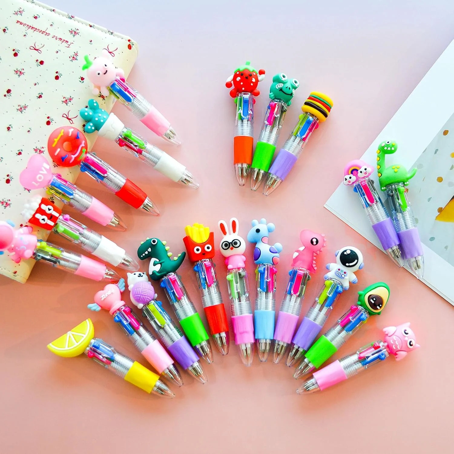 100 PCS Multicolor Pen Set – 50 Cute Pens Bulk with 50 Pen Bags, Fun Pens
