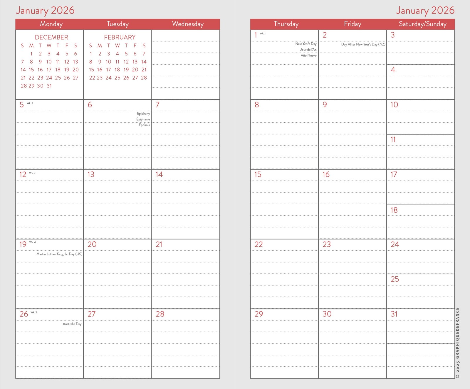 Graphique 2 Year Pocket Planner | 29 Month 3.75 x 6 inches, Happy Floral