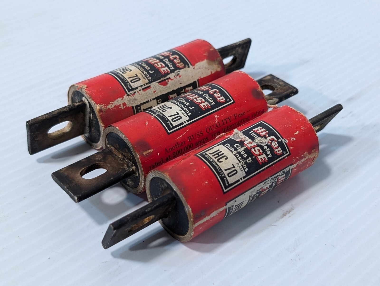 Lot of 3 Bussmann JHC 70 Fuses, 70A, 600VAC – Free Returns