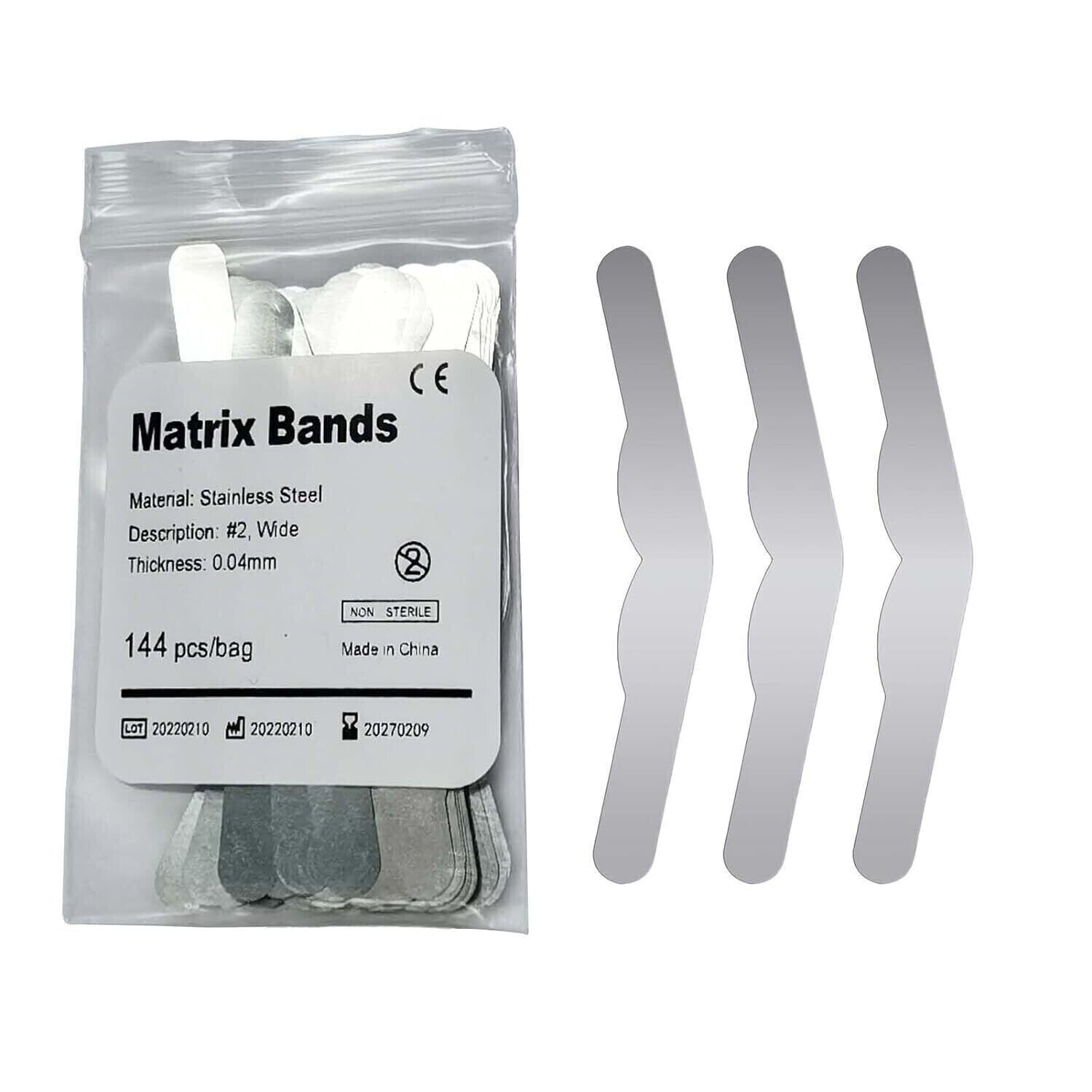 144 Pcs Dental Autoclavable Universal Stainless Steel Matrix Bands Tofflemire