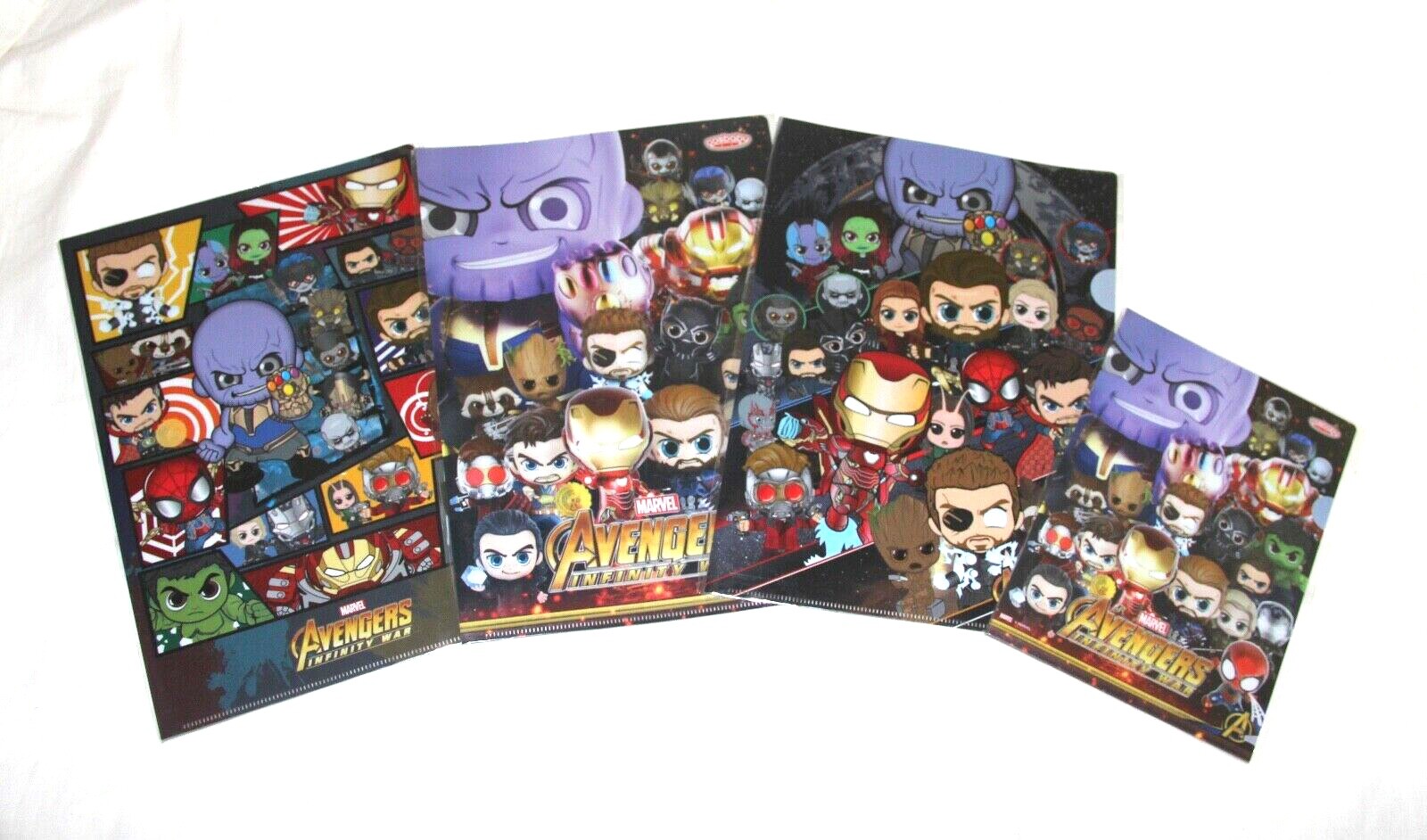 Marvel x Hong Kong Cosbaby Avengers Infinity war Binder folders set of 4 RARE