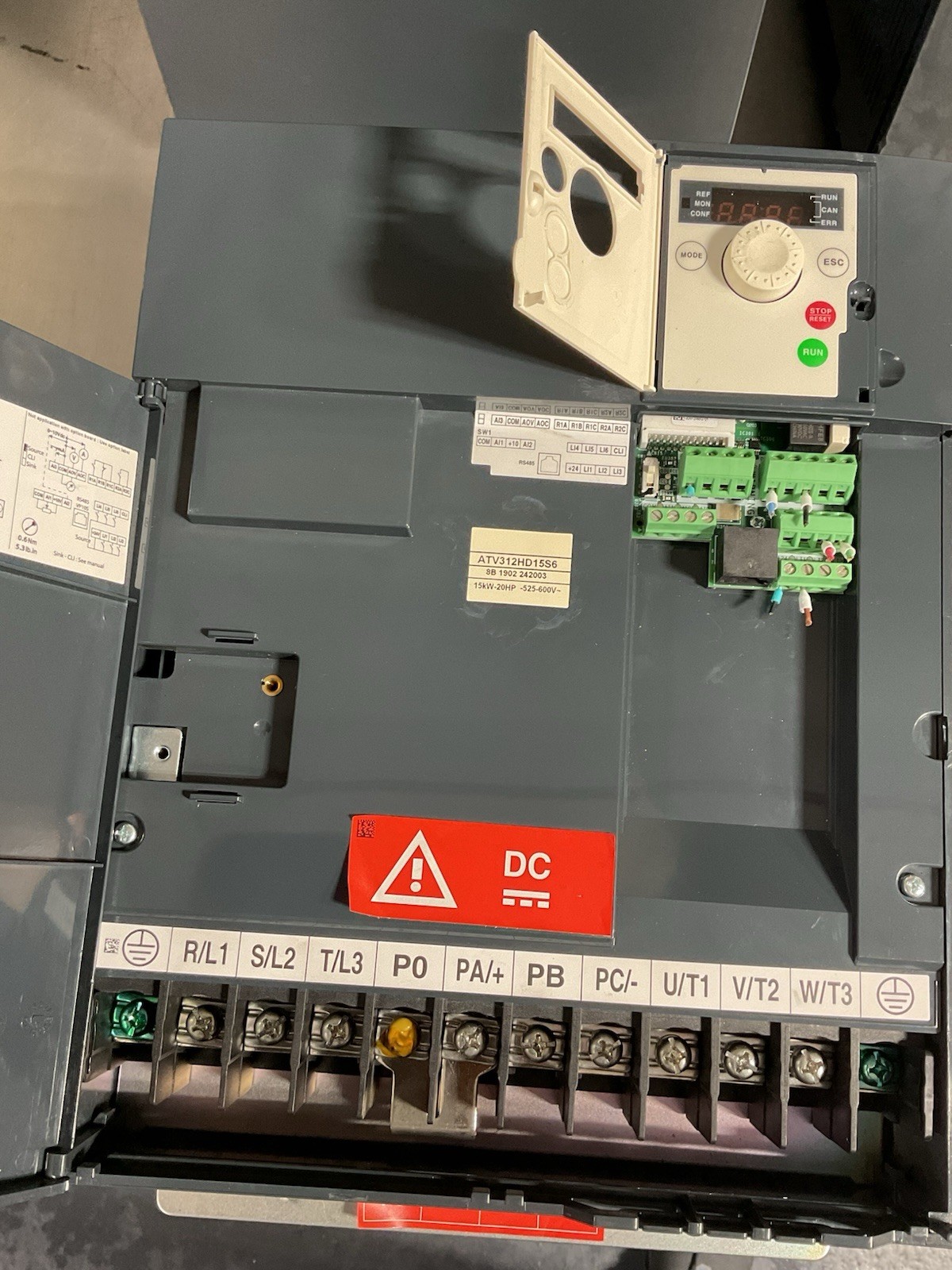 Schneider Electric Altivar 3ATV312HD15S6 15kW 20HP 600V 3/Phase VFD Drive