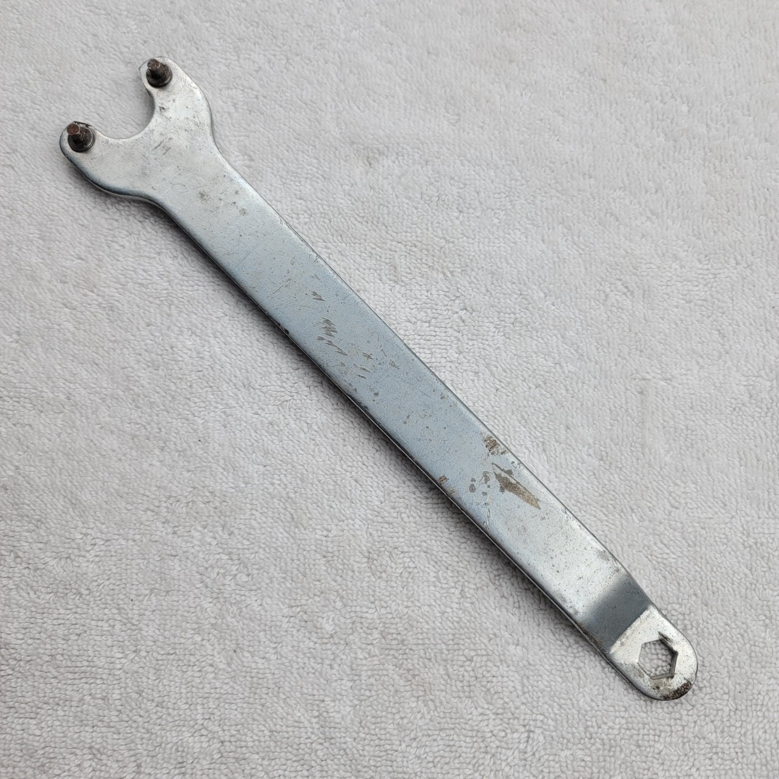 Angle Grinder Spanner Wrench Lock Nut Flange Tool 11 Inch Two Pin