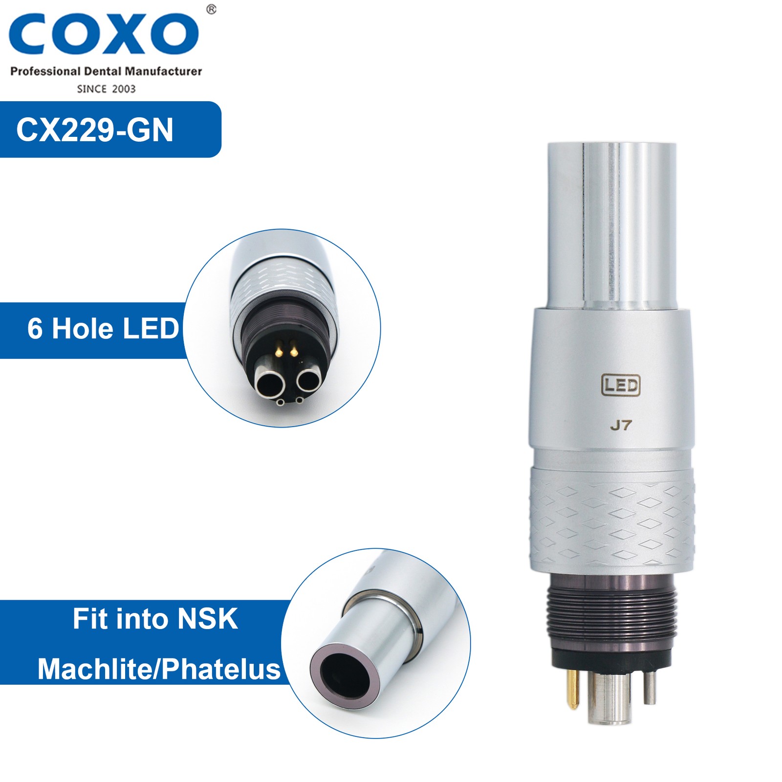 COXO H16 Dental Fiber Optic High Speed Turbine Handpiece For KaVo NSK Coupling