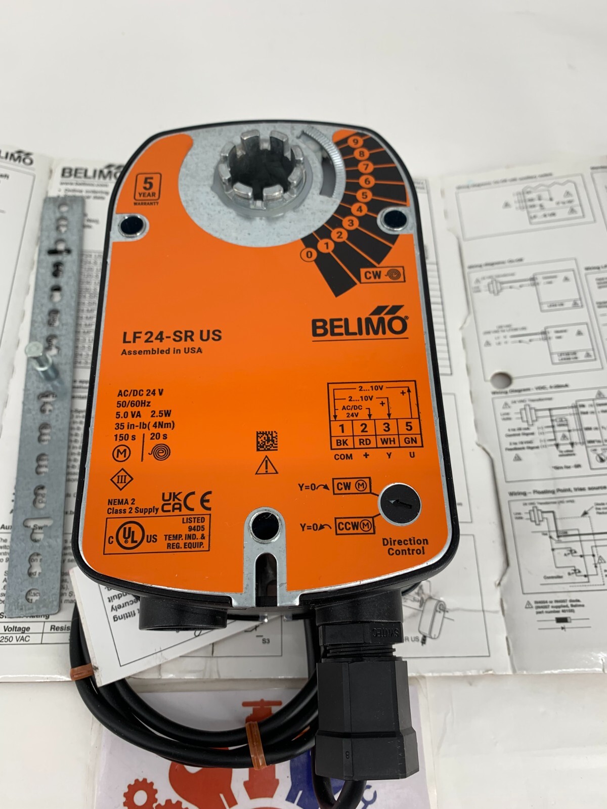Belimo LF24-SR US Damper Actuator 35 in-lb Spring Return 24V Modulating