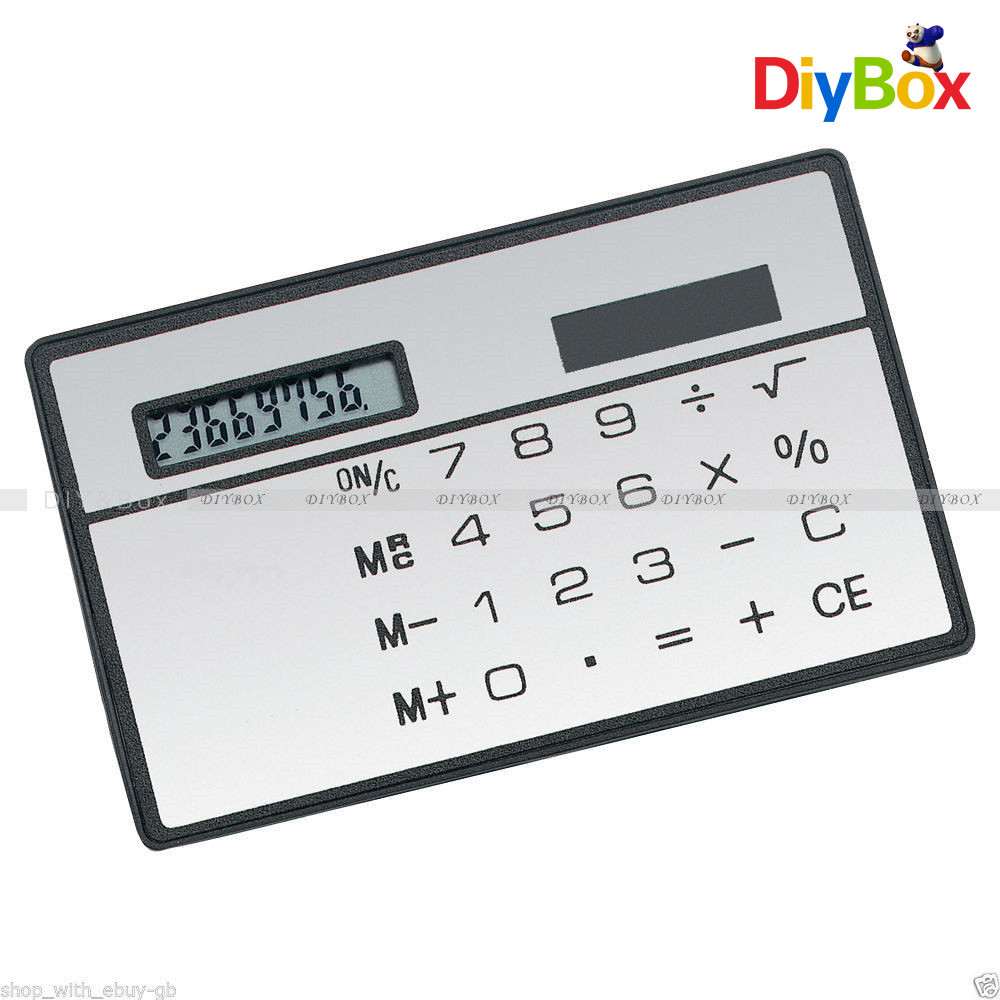 8 Digits Ultra Thin Mini Slim Credit Card Solar Power Pocket Calculator
