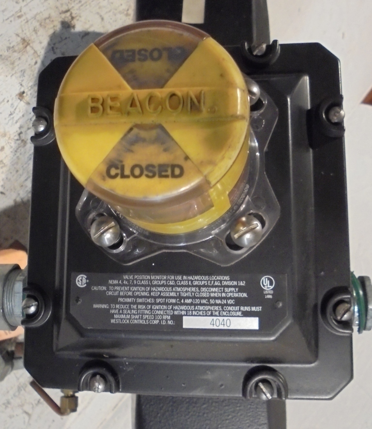 KEYSTONE PNEUMATIC ACTUATOR 020-790-301, 3″ BUTTERFLY, WESTLOCK MONITOR 4040