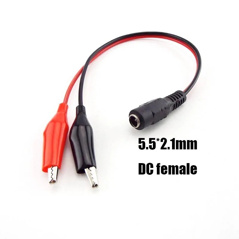 12V DC Power Cable 5.5×2.1mm Plug Male Female to Alligator Clip Test Lead