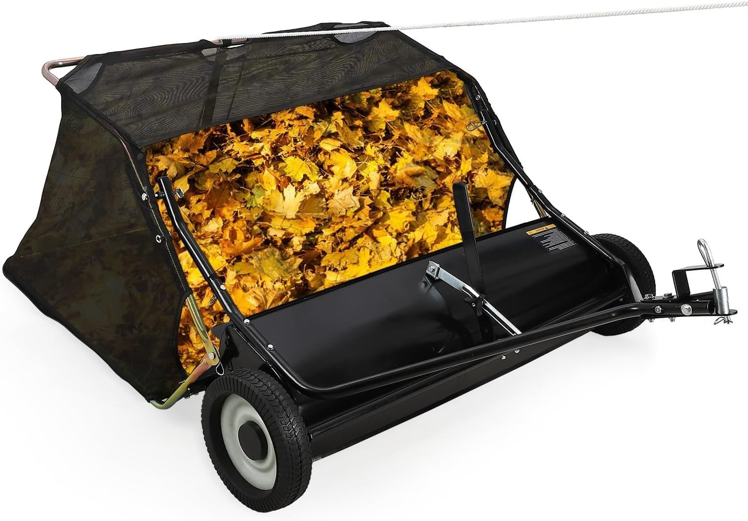 Tow Behind Lawn Sweeper 42 Inch Large Capacity Heavy Duty Leaf & Grass Collector