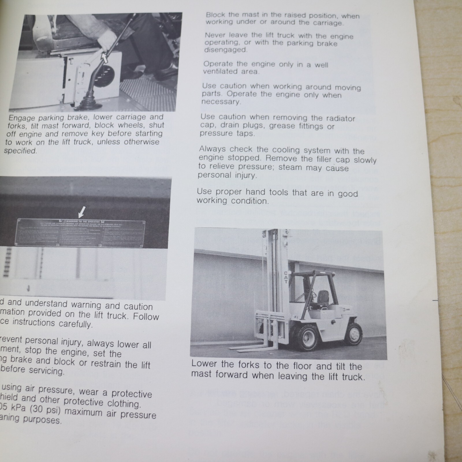 CAT Caterpillar V110 V130 V150 Forklift Owner Maintenance Guide Manual book lift