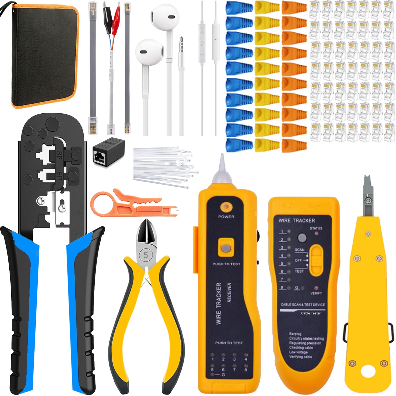 TAIWAIN RJ45 Crimper Cable Network Repair Set Tool, RJ11/RJ12 Crimp Wire Stri…