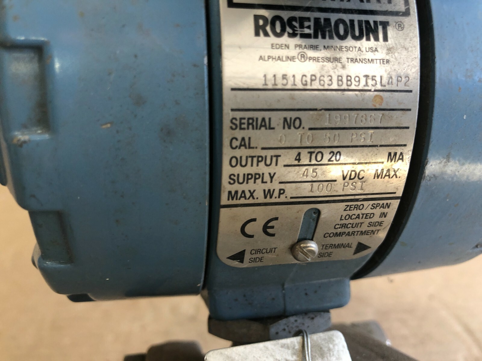 Rosemount, Transmitter, 1151GP63BB9T5L4P2