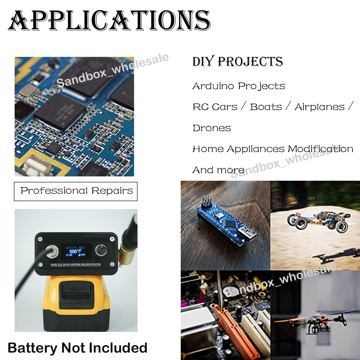For Dewalt 20V Battery Portable Soldering Iron Cordless Soldering Station DIY