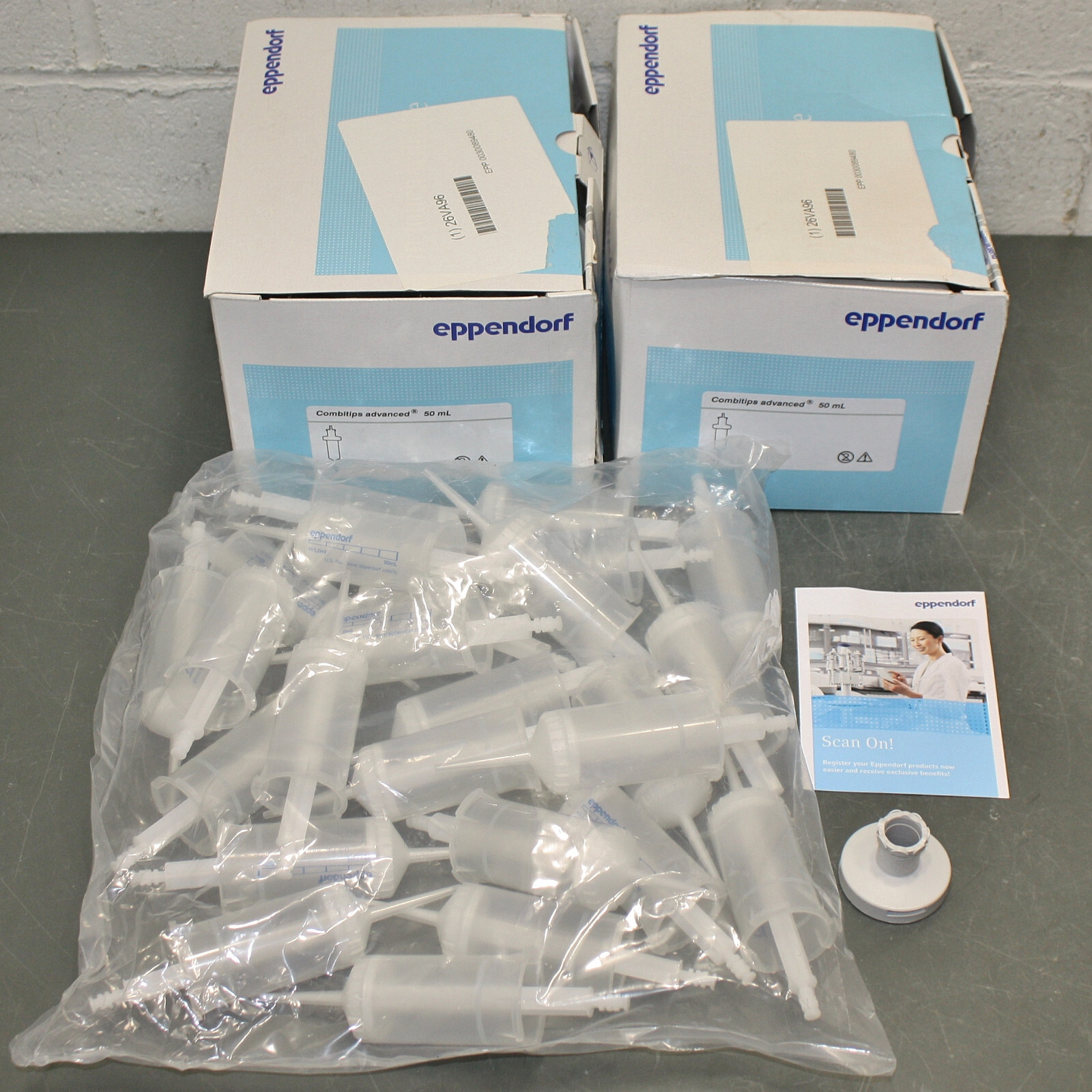 (50) Eppendorf Combitips Advanced Pipette Filter Tips 0030089480, 50 mL, 09/2028