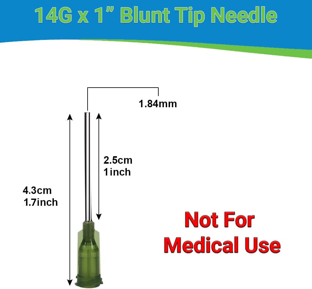 Easy Glide Blunt Tip Needle – 14g x 1″ – Box of 100