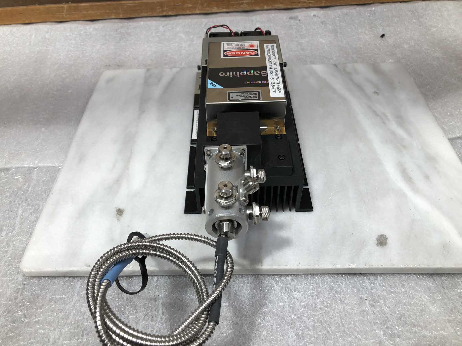 Coherent Sapphire 488-20 Continuous Wave Laser 488nm 20mW w/Controller+FiberCORD