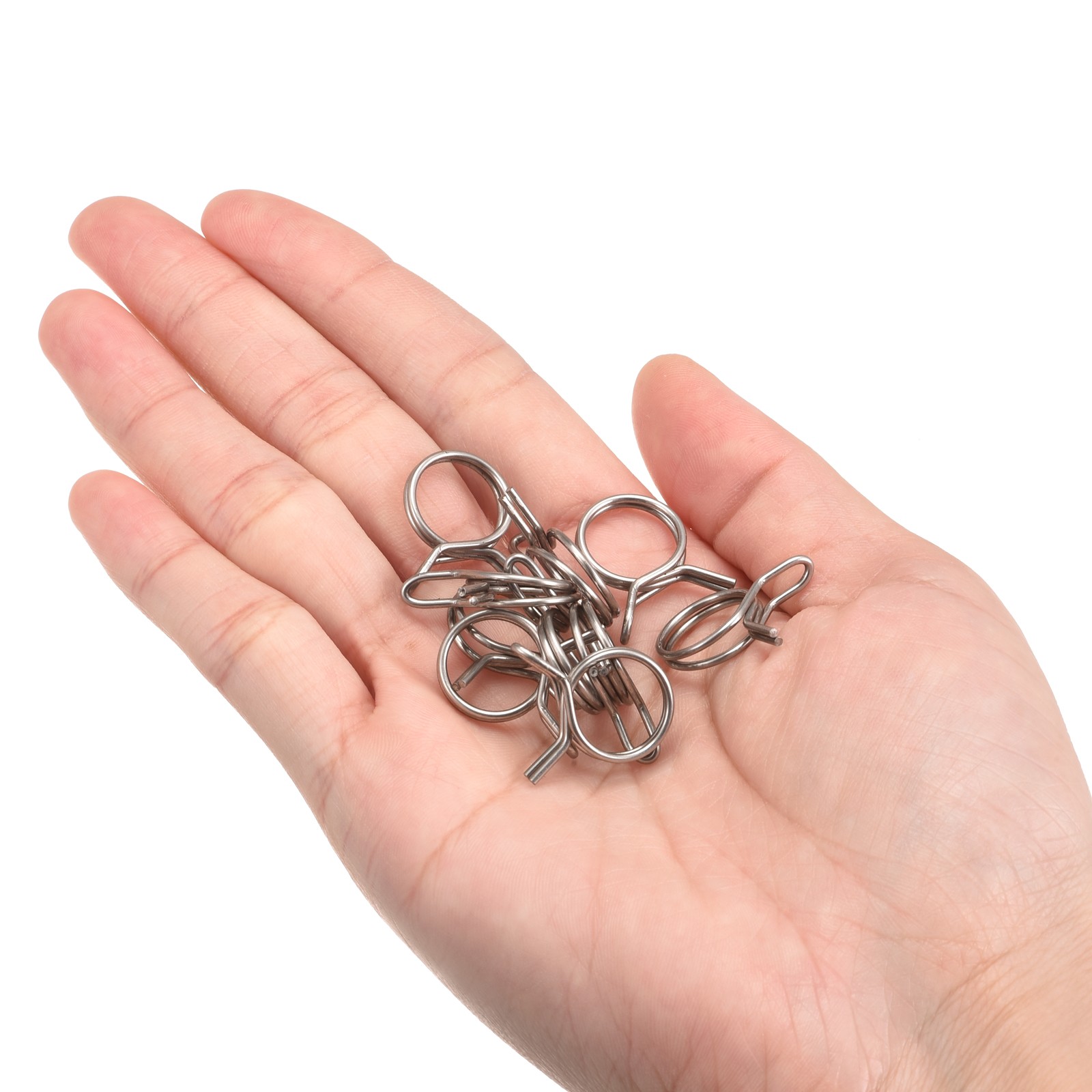 20pcs Double Wire Spring Hose Clamp 304 Stainless Steel 12mm Spring Clips