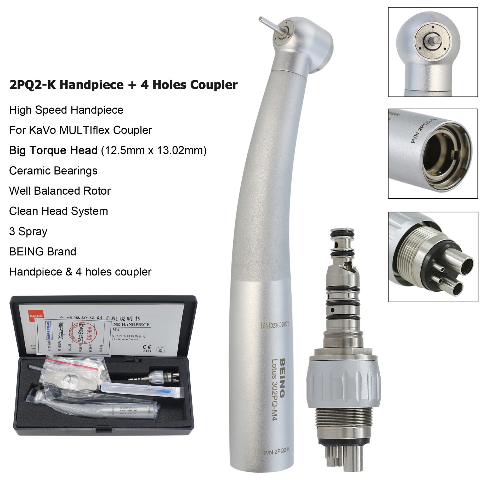 BEING High Speed Dental Handpiece Turbine For KAVO MULTIflex LUX Coupling 4 Hole