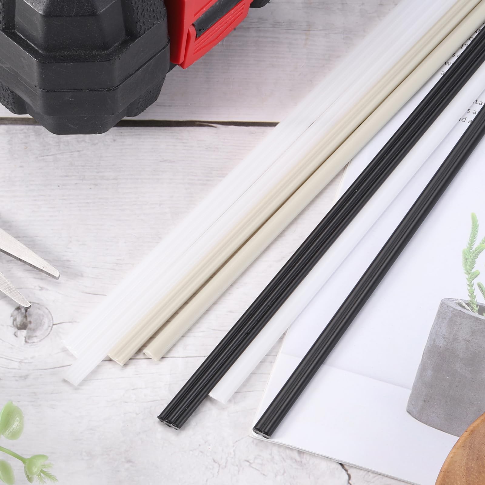 20 PCS Beige 8 Inch PP Plastic Welding Rods 3/16×1/4 Inch For Car Bumper