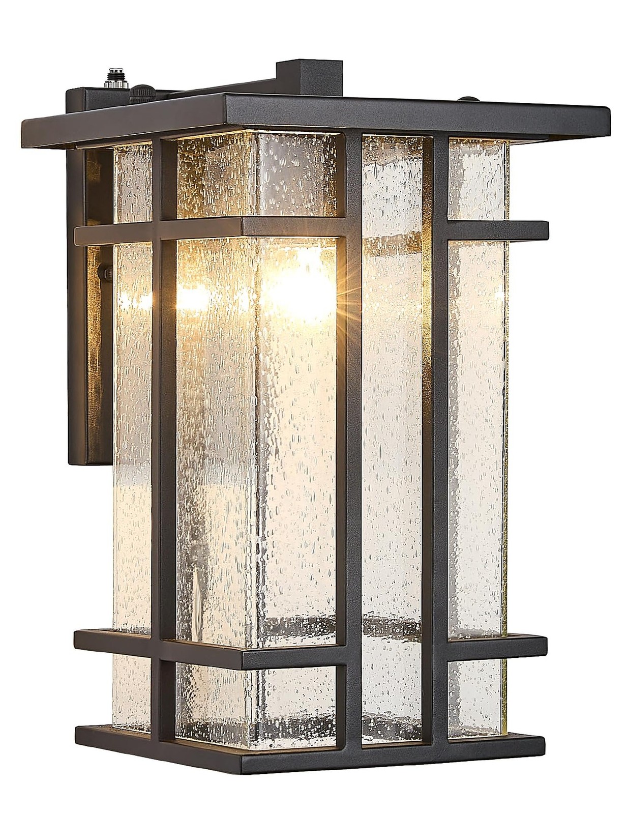 Rustic Dusk to Dawn Outdoor Wall Light Fixture 13.8″H Waterproof Exterior Wal…