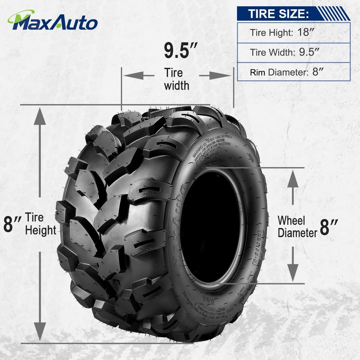 2PCS ATV Tires 18×9.5-8 4PR Turf Mud Sand Trial UTV Lawn Mower P311