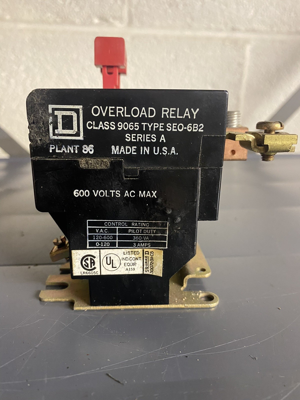 Square D SE0-6B2 Overload Protection Relay