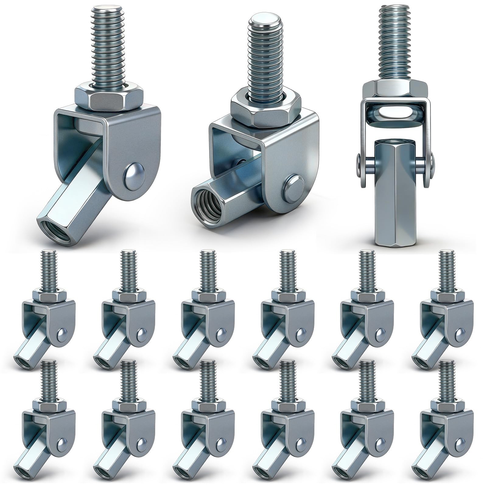 12 Pcs 3/8″ Swivel Joint Connector Adjustable Threaded Rod Hanger Heavy Duty