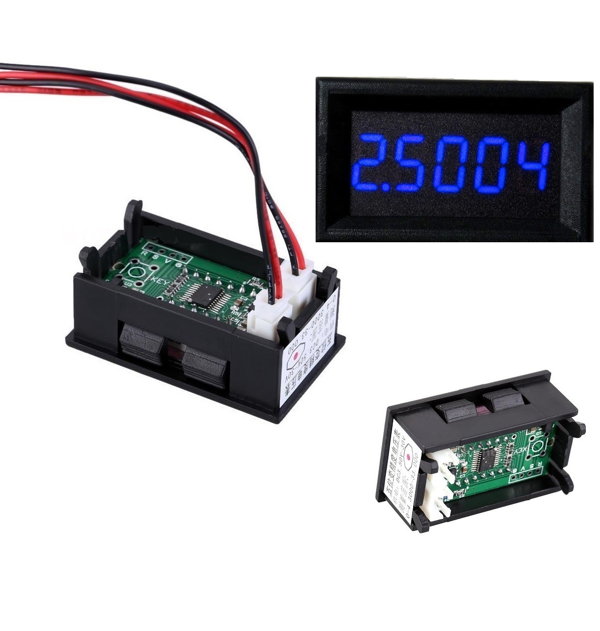 Blue LED 5 Digit DC 0-4.3000-33.000V Digital Voltmeter Voltage Meter Car Panel L