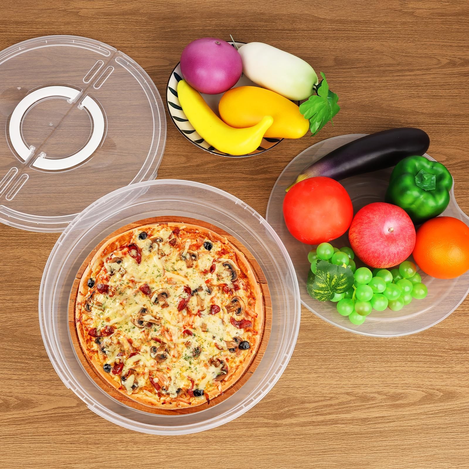Machret Pizza Storage Container Set, Reusable Pizza Container Leftover Pizza