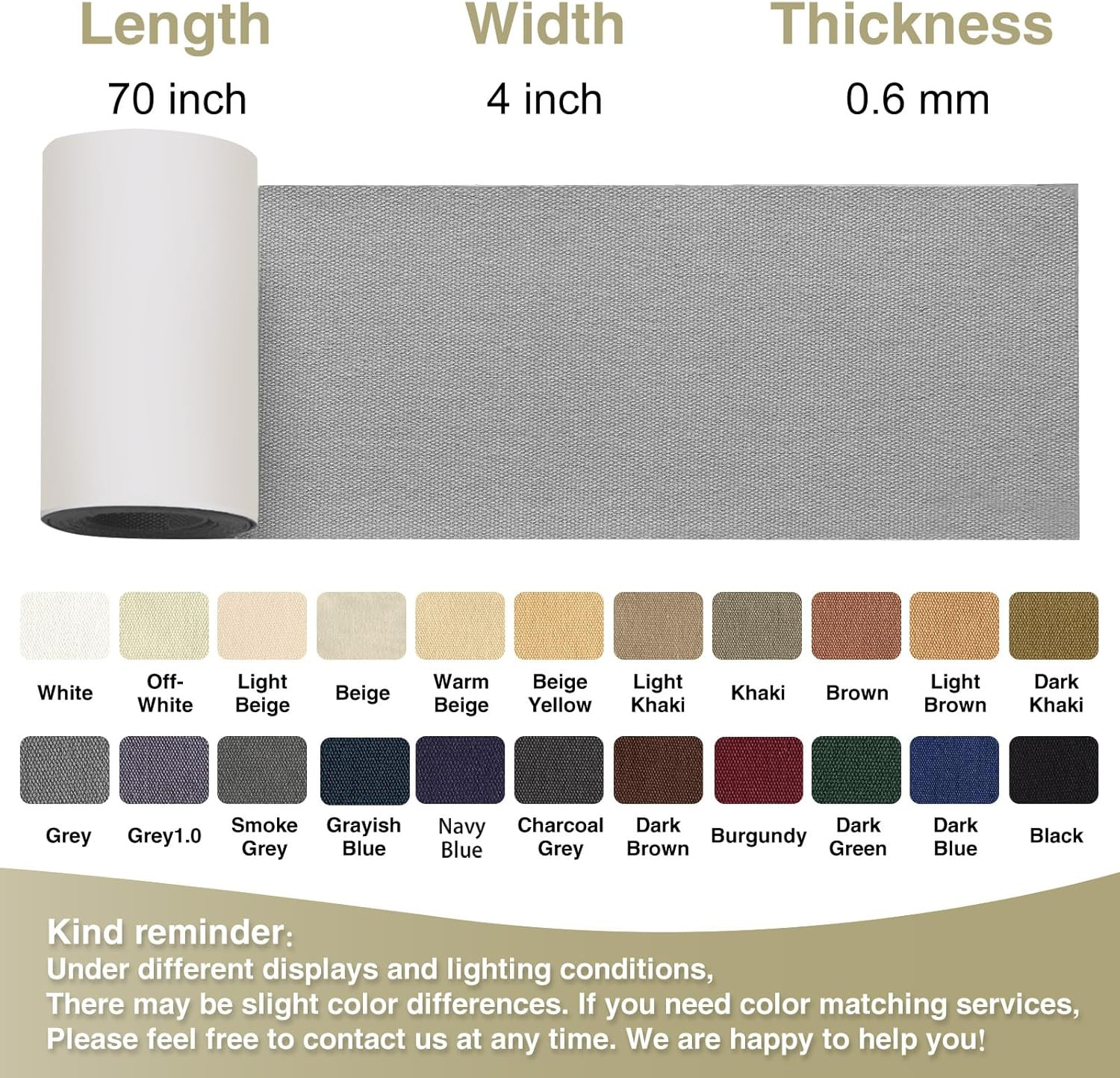 Canvas Repair Tape 4×70 Inch Waterproof Self-Adhesive Fabric Repair Patch for Re