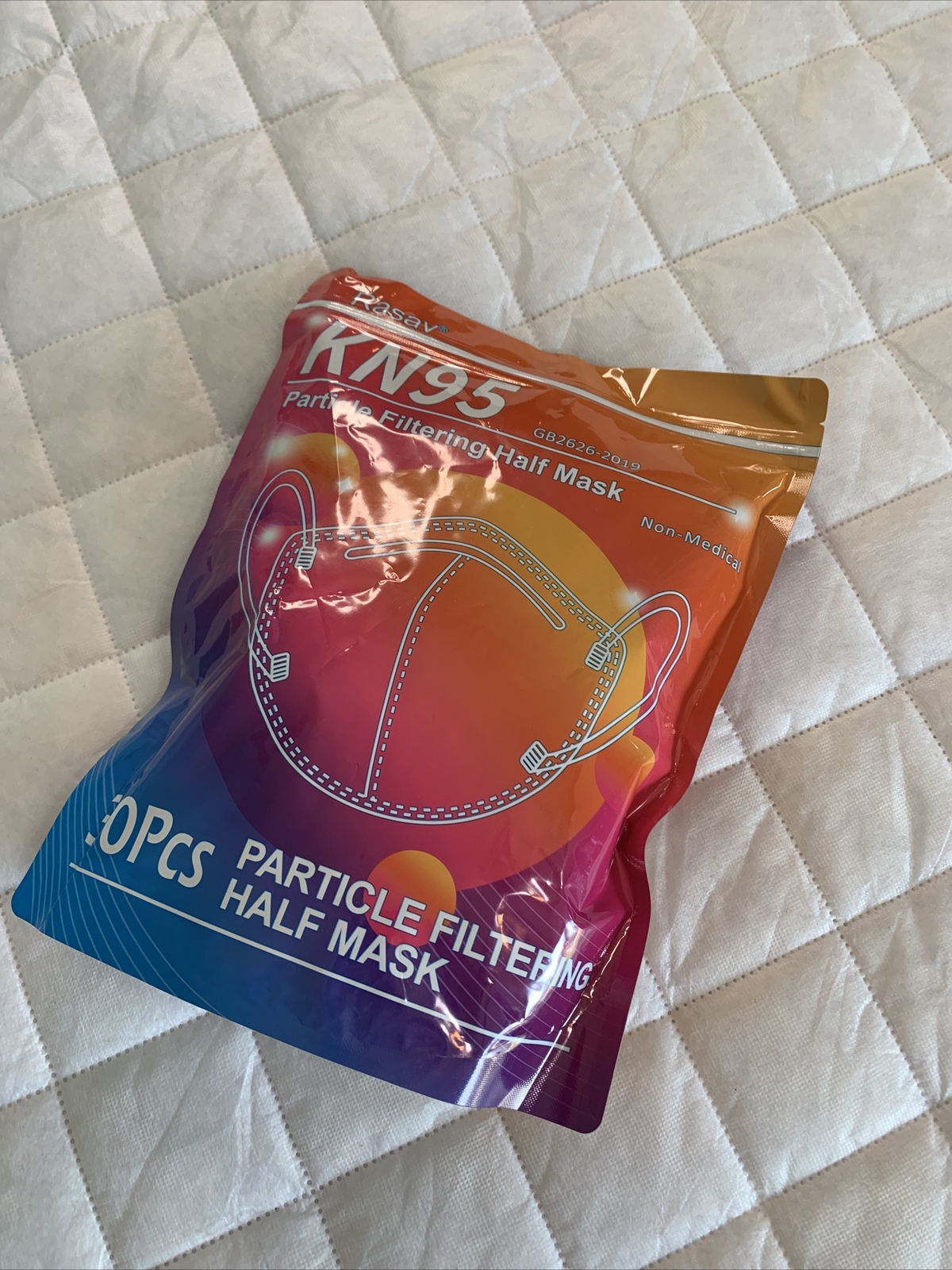 White KN95 GB2626-2019 Standard Protective Face Mask 30 Per Bag – Rasav 😷 New