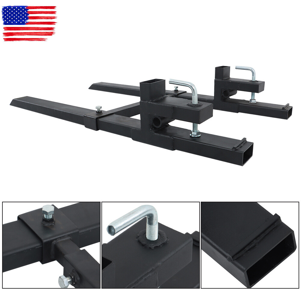 4000Lbs 60″ Tractor Clamp On Pallet Forks Bucket Quick Attach W/ Stabilizer Bar