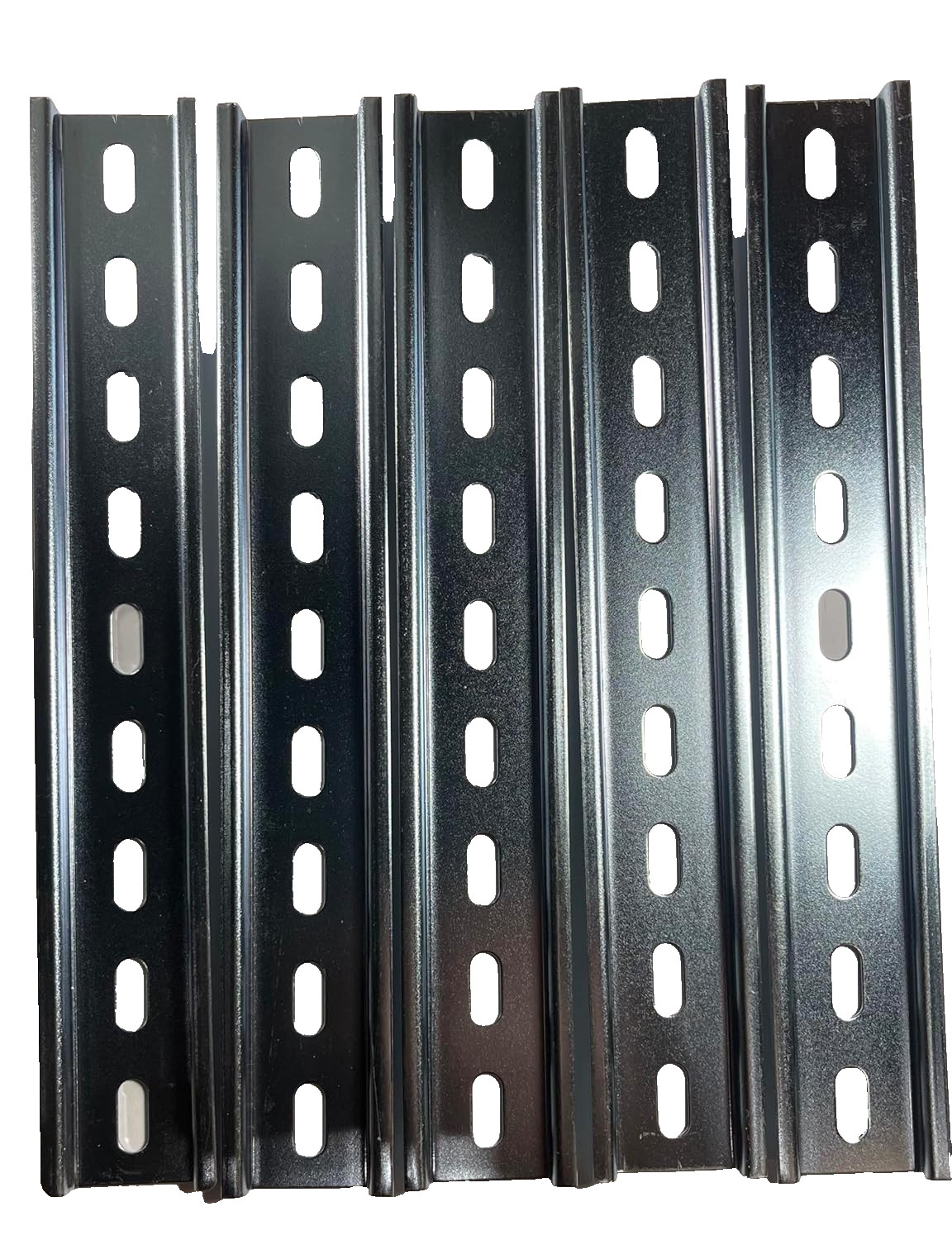 1 Piece DIN Rail Slotted Zinc Plated Steel RoHS 12″ Inches Long 35mm 7.5mm T&G