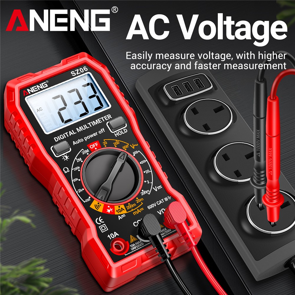 Digital Multimeter Tester AC DC Volt Ohm Amp Clamp Meter Auto Range LCD Handheld