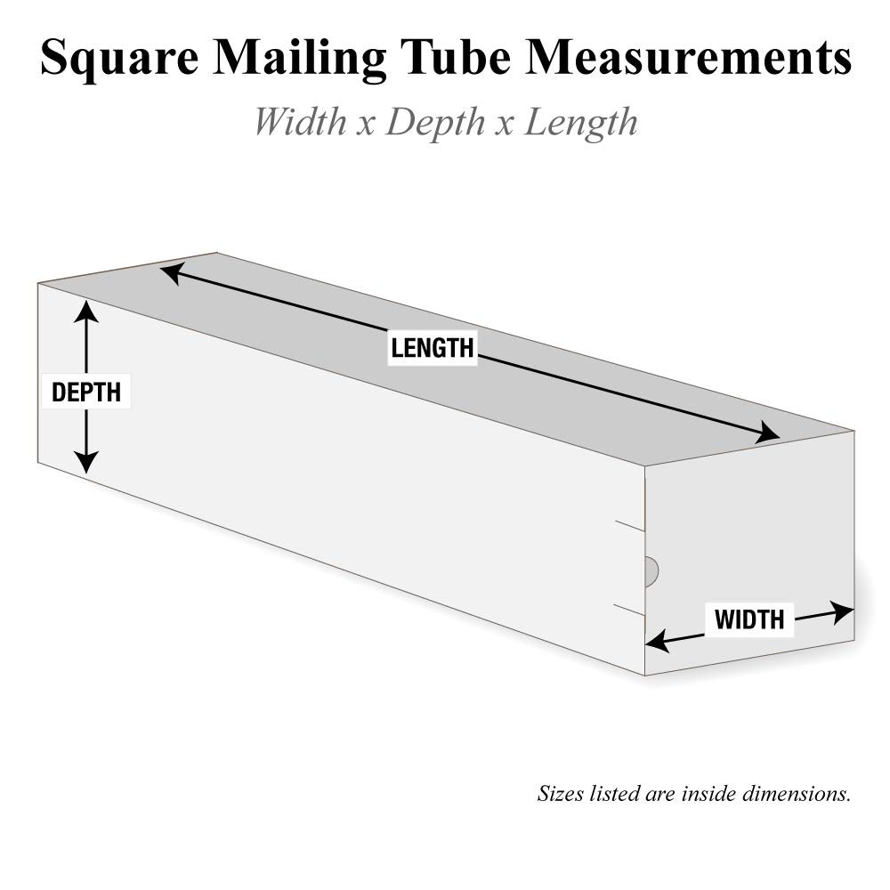 PM3330 Square Mailing Tubes, 3″ X 30″, Oyster White (Pack of 25)