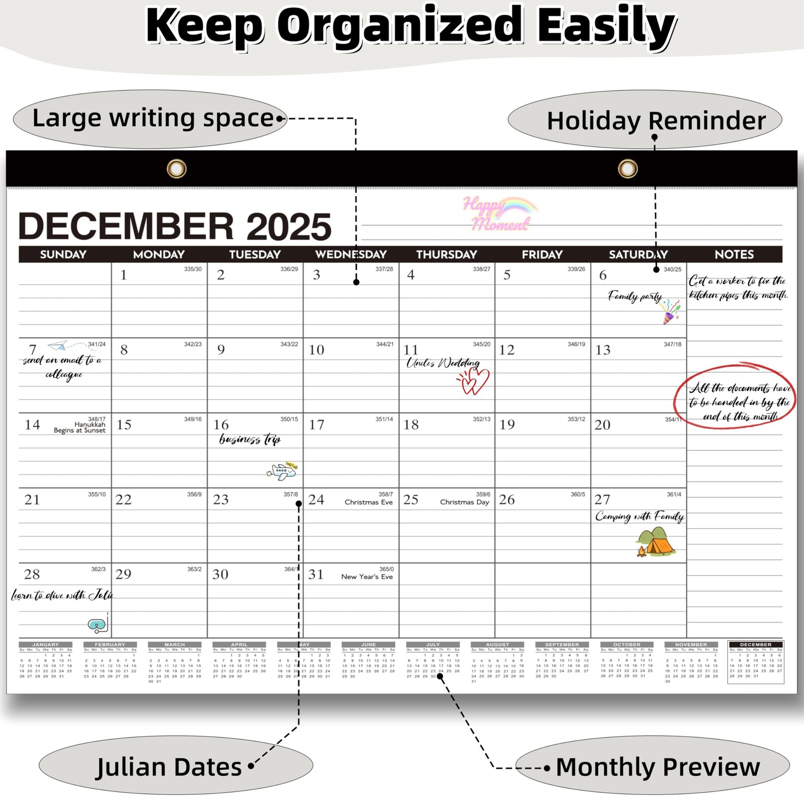 Desk Calendar 2026-2027 – 21 Months Wall Calendar, Until June 2027, 17″ x 12″…
