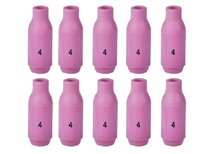 TIG Ceramic Cup 10N50 #4 Welding ALUMINA Nozzle 1/4″ Fits TIG 17, 18, 26 Qty 10