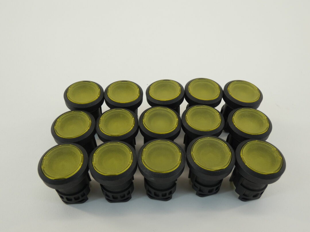 *Lot of 15* Clear Yellow Round Pushbutton Shell Only – NEW Surplus!