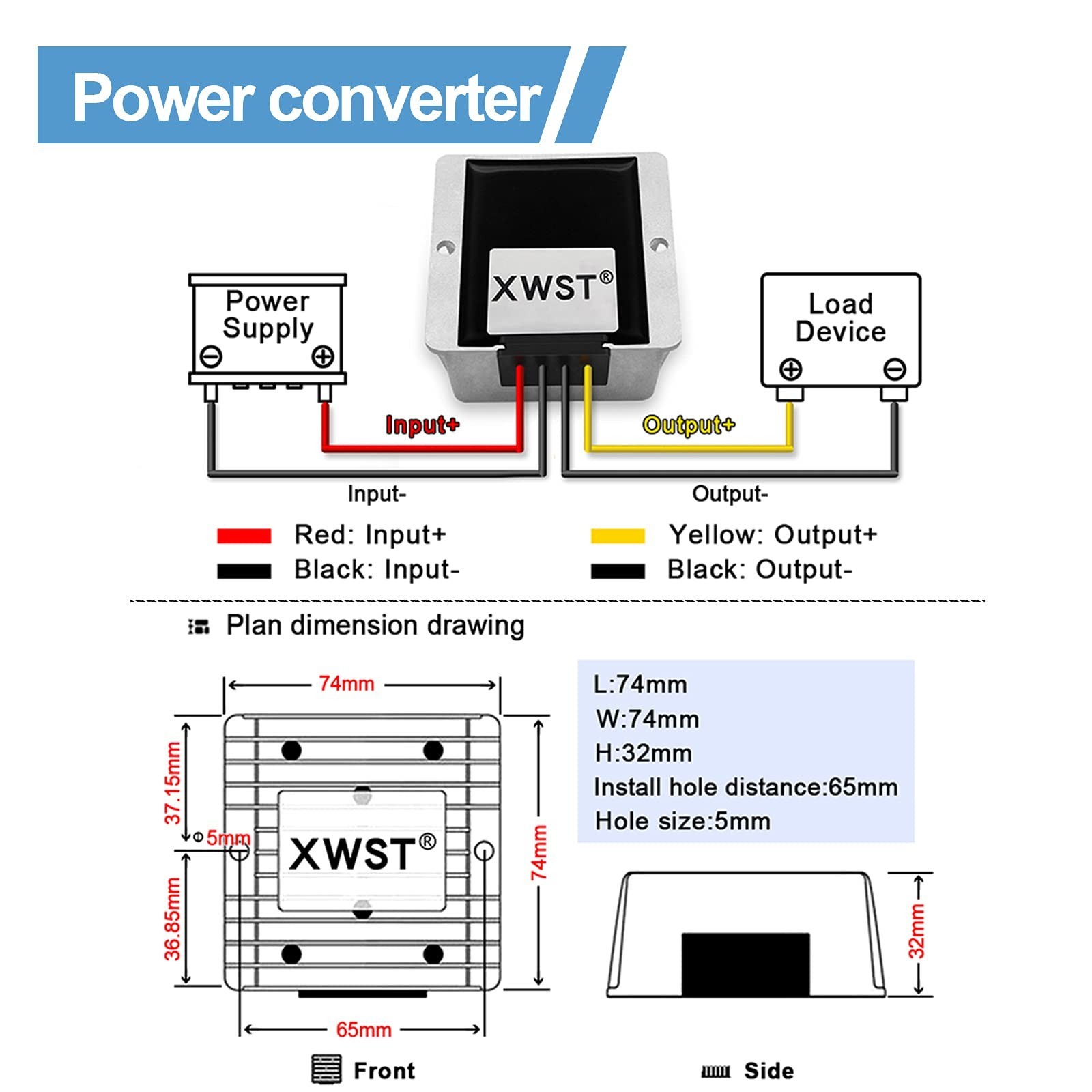 12V Voltage Regulator Converter 10A 120W Waterproof Boost Buck Module 9V-36V