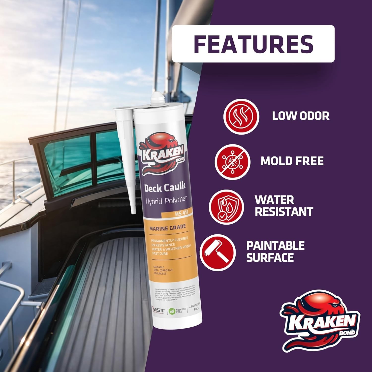 Black Marine Sealant 5200 – 1×9.8 Fl. Oz Fast Dry UV Resistant Marine Grade C…