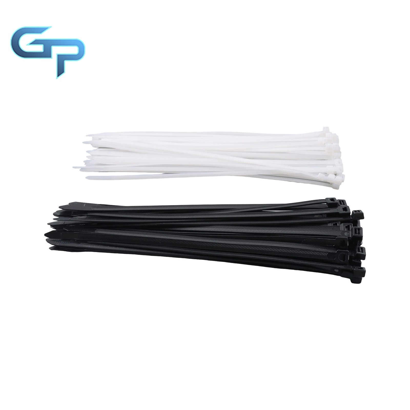 Heavy Duty Zip Ties 12″12″ V-Shaped Toothed 200lb Black White 100pcs Wide 0.13″