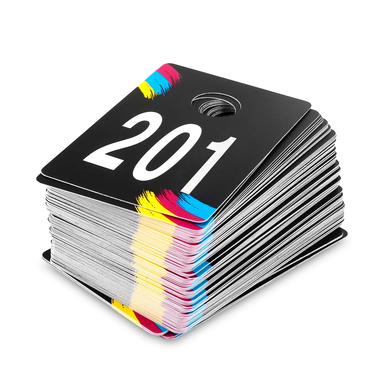 SUKIRA Plastic Number Tags, 100 Reusable Tags (201-300), 201-300, Clear