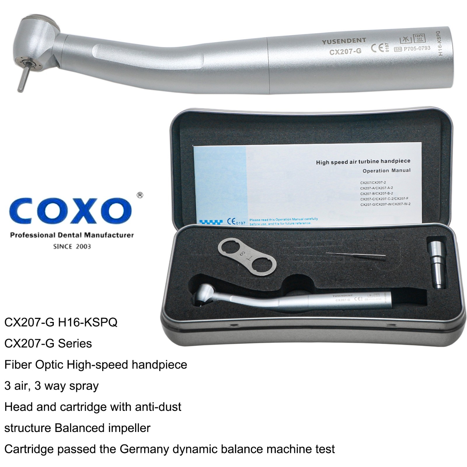 COXO Dental Fiber Optic High Speed Handpiece For KAVO MULTIflex Coupler 6 Holes