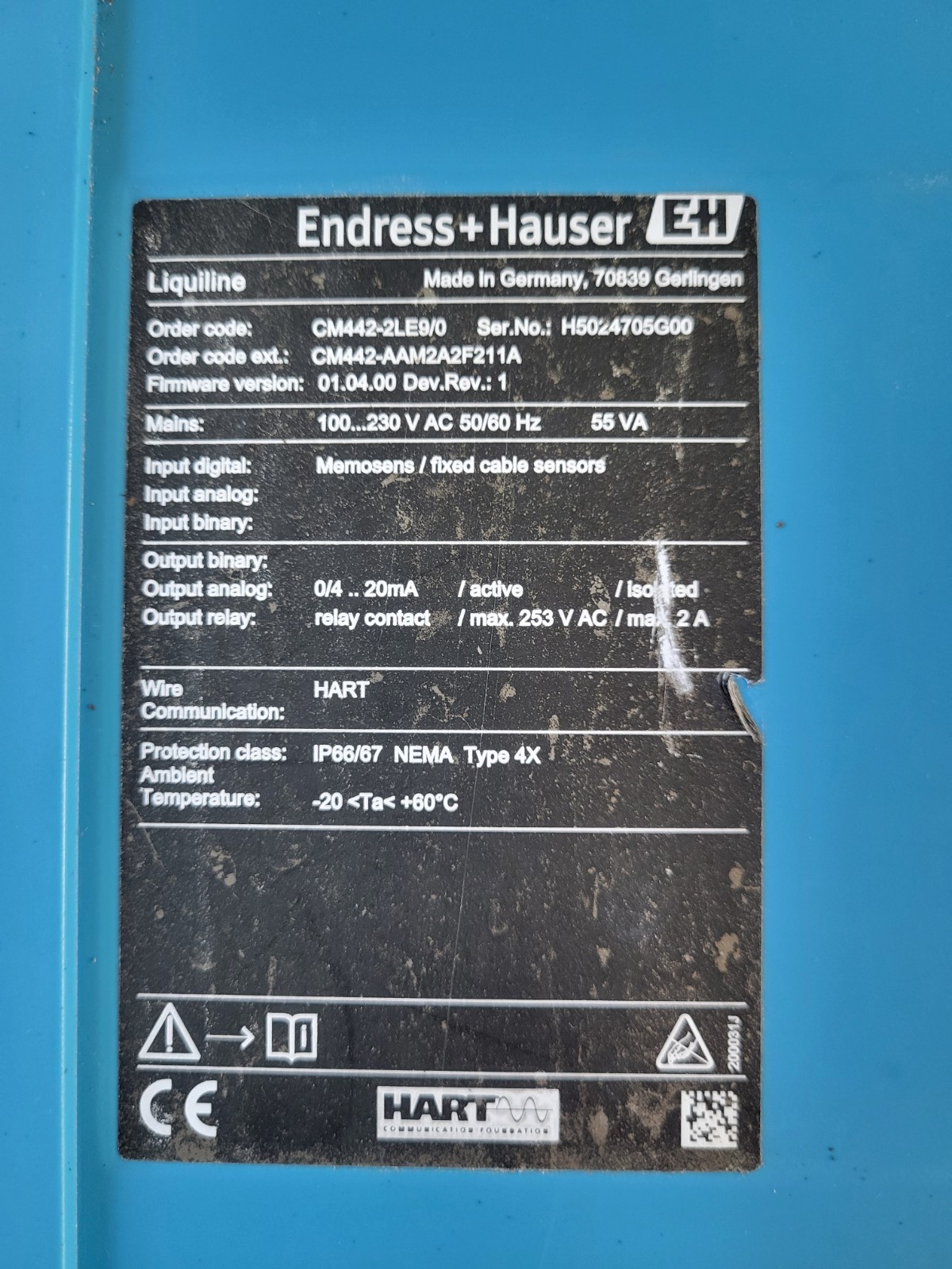 ENDRESS & HAUSER CM442-AAM2A2F211A CM442-2LE9/0