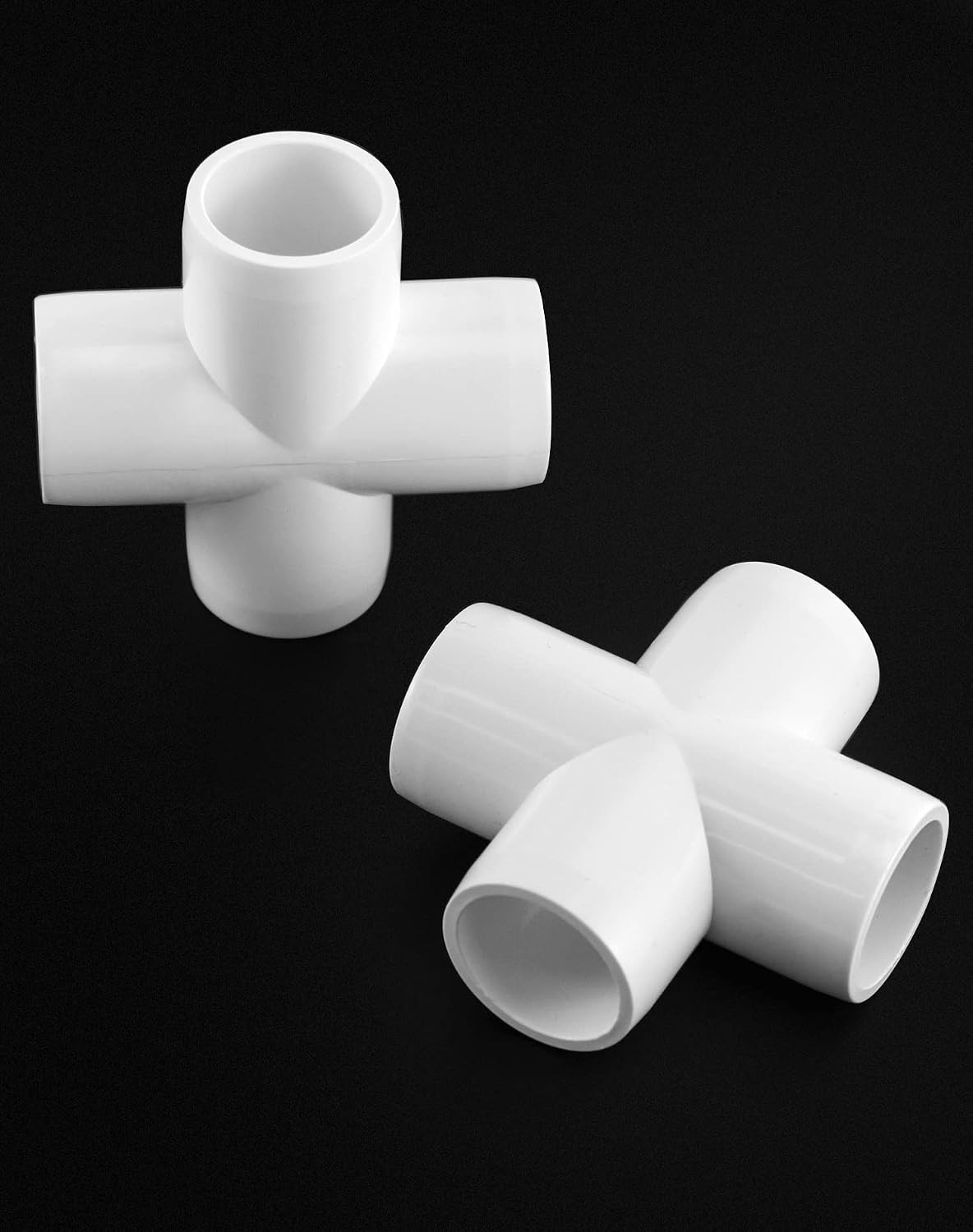 4-Way 1/2 Inch PVC Fitting – 10 Pack Furniture Grade Connectors for DIY Projects