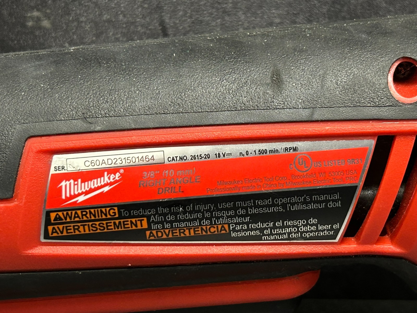 Milwaukee 2615-20 18V Cordless 3/8″ Right Angle Drill Tool Tool Only FREE SHIP📦