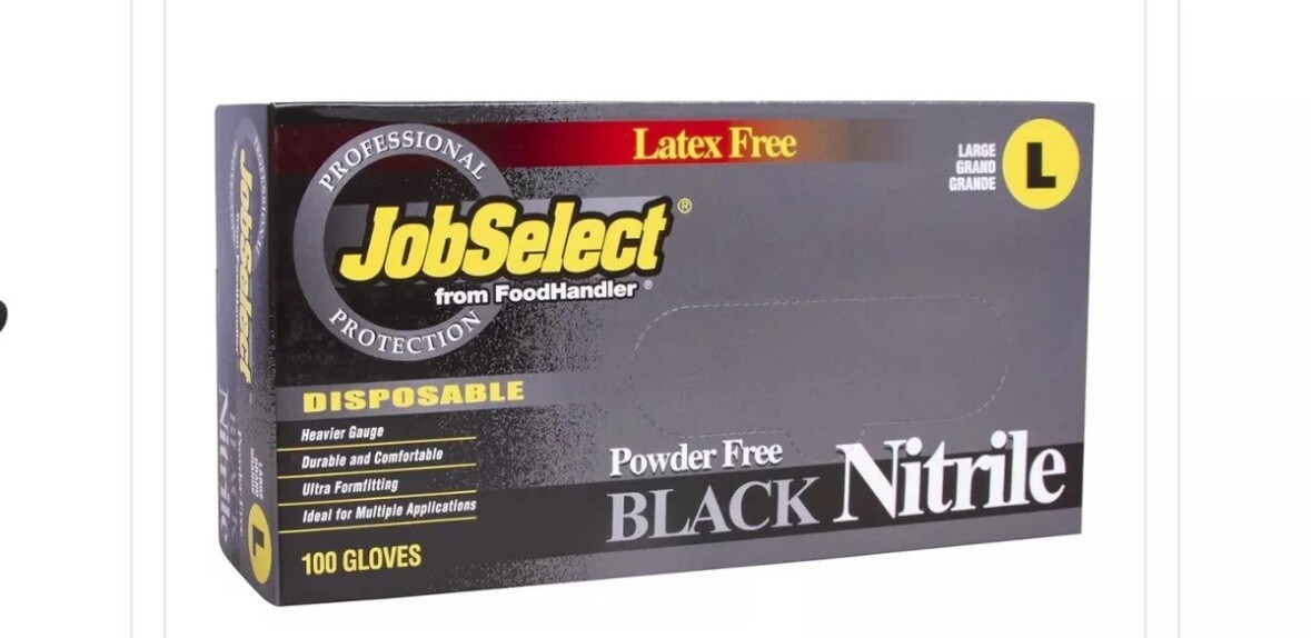 Box of 100 Job Select Nitrile Gloves SIZE LG Powder Free BRAND NEW UNOPENED