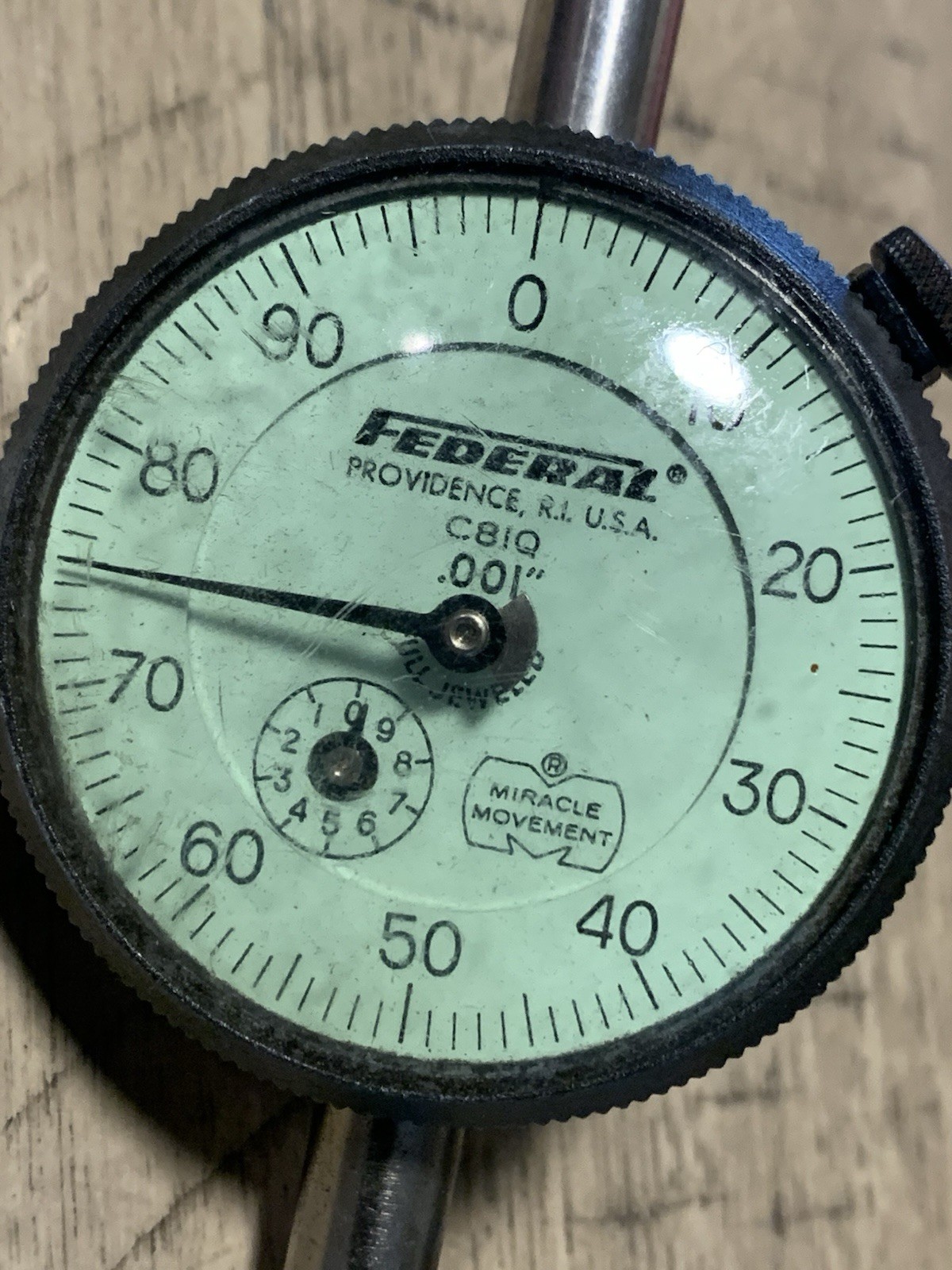 Vg Federal C81Q Dial Indicator Full Jeweled .001 Graduation Mircale Movement