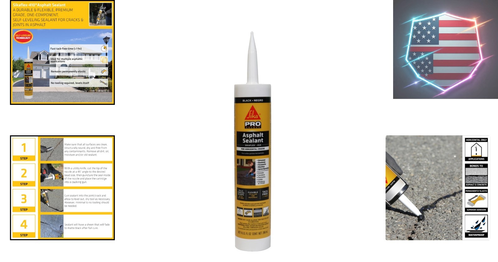 flex-410 Asphalt Sealant, Black, Self-Leveling Hybrid Sealant for Filling Cra..,